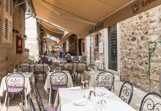 Restaurants in the Old Town of Dubrovnik