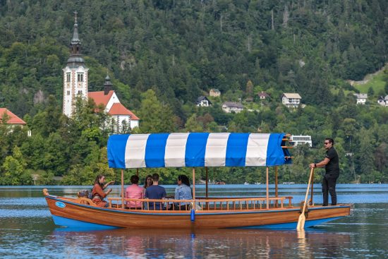 Pletna boat ride on Bled, Slovenia