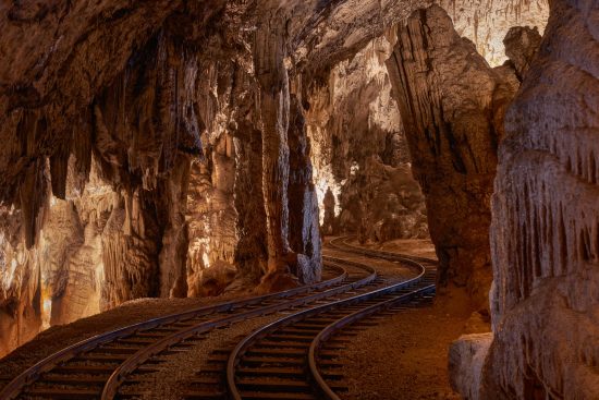 Take a ride on the underground train at Postojna Cave and enjoy a 3.7km long journey on the world's only double-track cave railway.