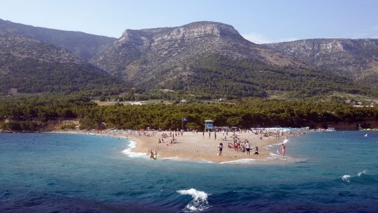 Zlatni Rat (also known as Golden Horn beach) in Bol, Brac Island.