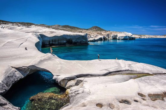 Sarakiniko-beach-at-the-island-of-Milos-in-Greece