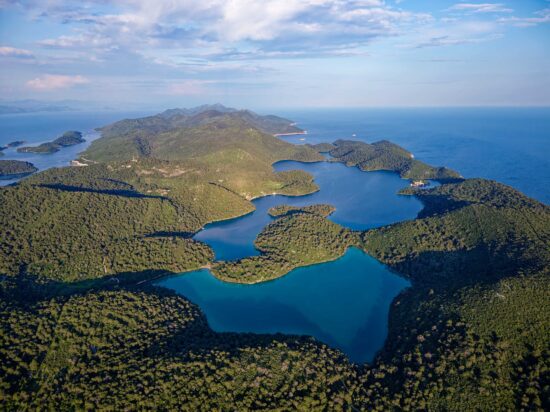 Mljet National Park which covers the western part of Mljet Island.
