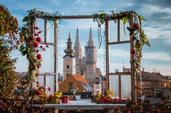 Views of the Cathedral of Zagreb & St Mary's Church Bell Tower.