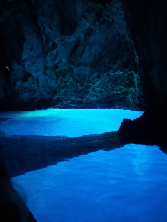 The glowing Blue Cave of Bisevo, Croatia