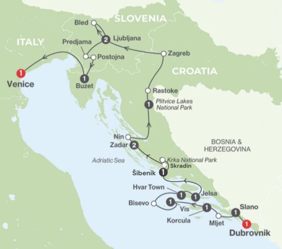 itinerary map